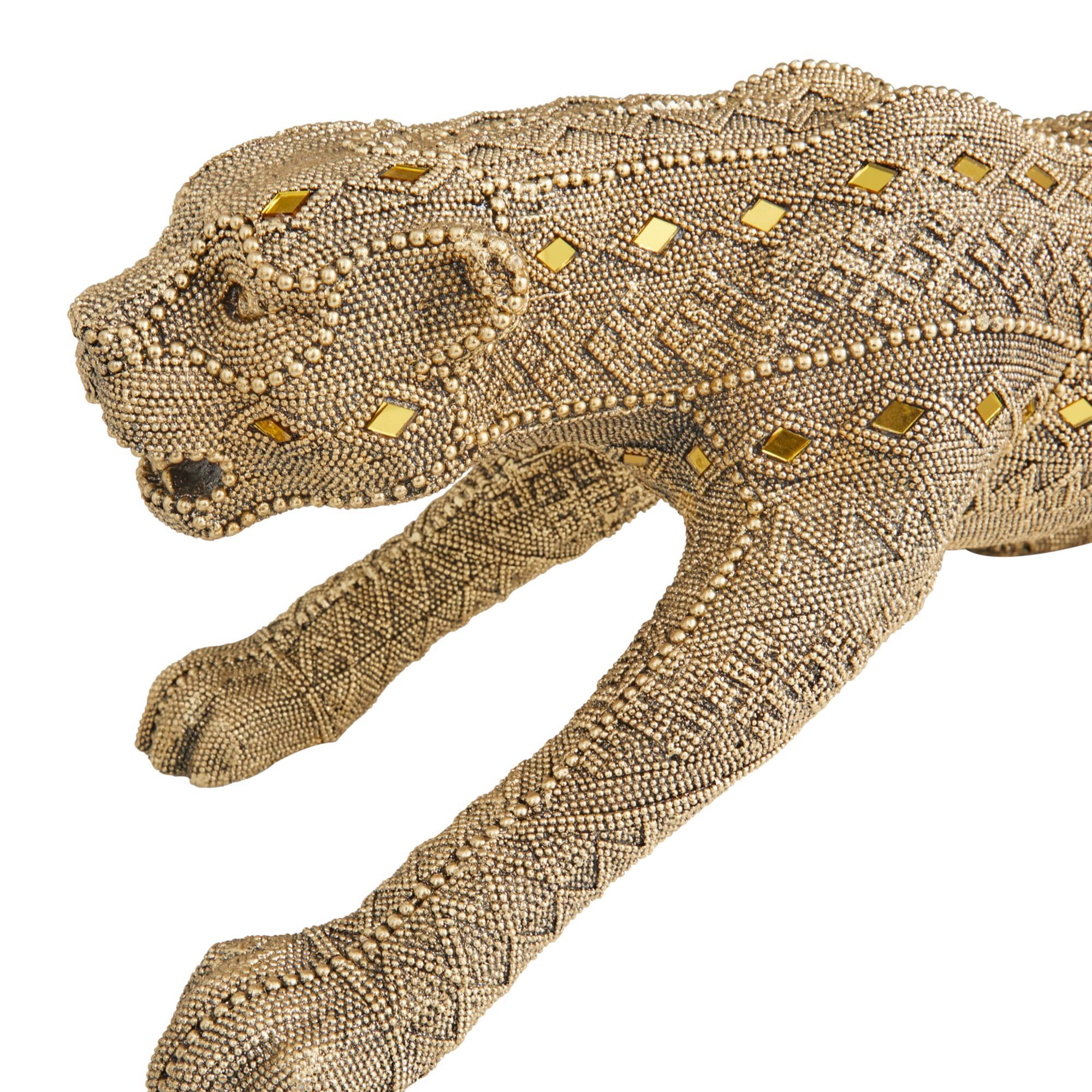 33" Gold Glam Leopard Sculpture